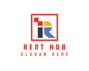 Colorful Square R logo design