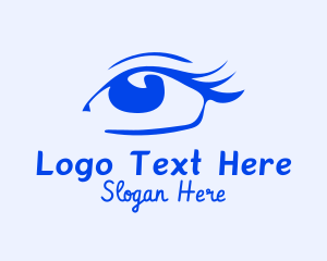 Ophthalmology - Blue Cosmetic Eyelashes logo design