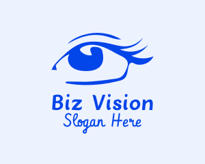 Blue Cosmetic Eyelashes  logo design