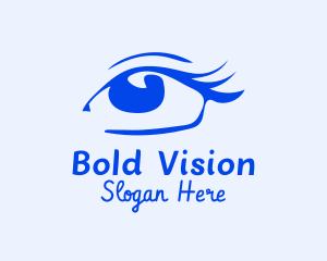 Blue Cosmetic Eyelashes  logo design