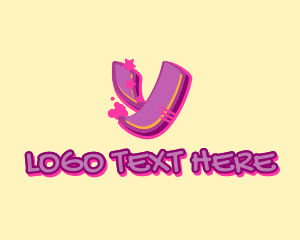 Letter Y - Purple Pink Graffiti Star Letter Y logo design