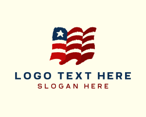Political - American Country Flag logo design
