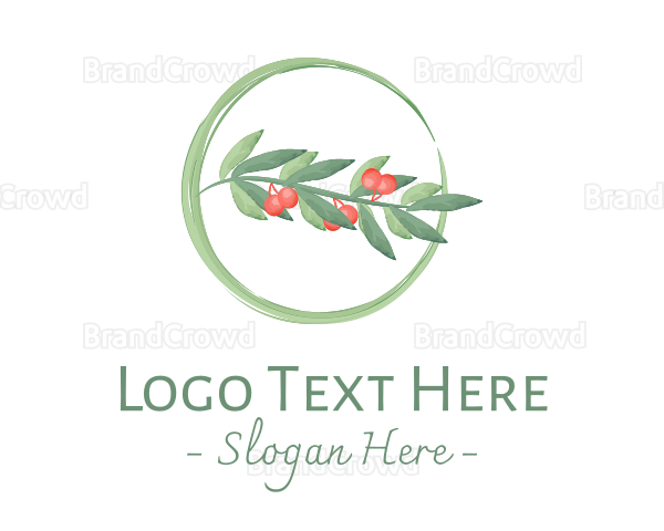 Watercolor Christmas Mistletoe Logo
