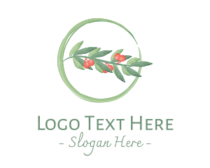 Natural - Watercolor Christmas Mistletoe logo design