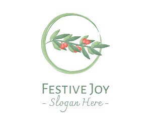 Christmas - Watercolor Christmas Mistletoe logo design