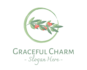 Watercolor Christmas Mistletoe logo design