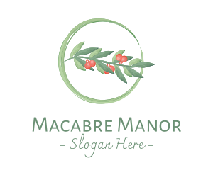 Watercolor Christmas Mistletoe logo design