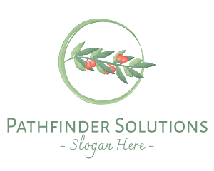 Watercolor Christmas Mistletoe logo design