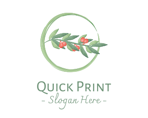 Watercolor Christmas Mistletoe logo design