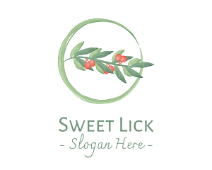 Watercolor Christmas Mistletoe logo design