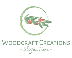 Watercolor Christmas Mistletoe logo design