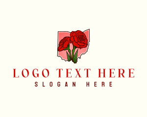 Map - Ohio Carnation Flower logo design