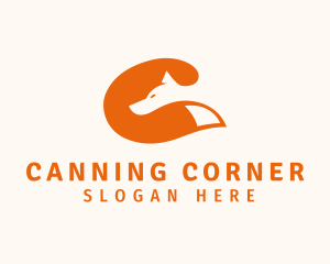 Orange Fox Letter C logo design