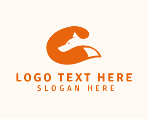Coyote - Orange Fox Letter C logo design