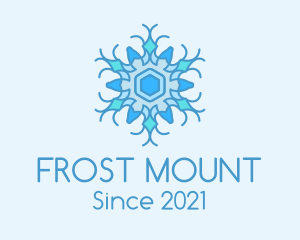 Blue Frozen Snowflake logo design