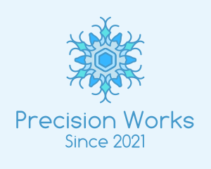 Detailed - Blue Frozen Snowflake logo design