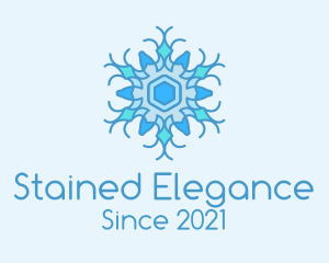 Blue Frozen Snowflake logo design