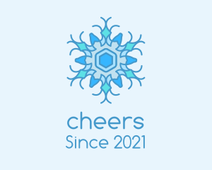 Detailed - Blue Frozen Snowflake logo design