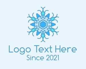 Detailed - Blue Frozen Snowflake logo design