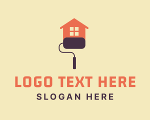 House - Paint Roller House logo design