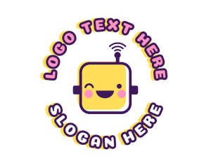 Android - Cute Robot Wink logo design
