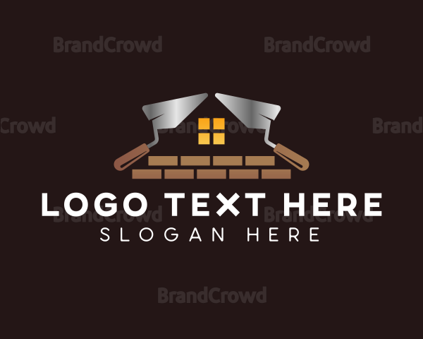 Masonry Bricklaying Trowel Logo