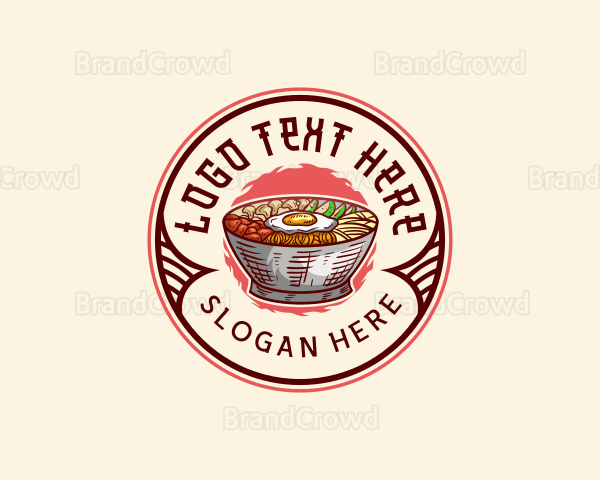 Bibimbap Food Bowl Logo