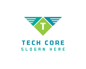 Business Technology Wings logo design