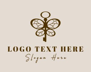 Entomologist - Brown Key Butterfly logo design