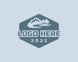 Hills - Hexagon Mountain Landscape logo design