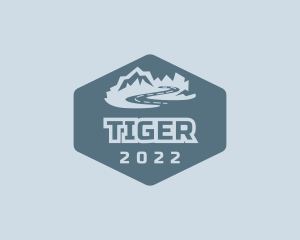 Traveler - Hexagon Mountain Landscape logo design