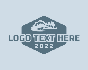 Camp - Hexagon Mountain Landscape logo design