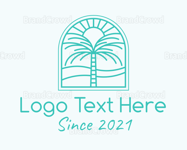 Summer Palm Tree Logo