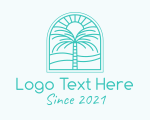 Palm Springs - Summer Palm Tree logo design