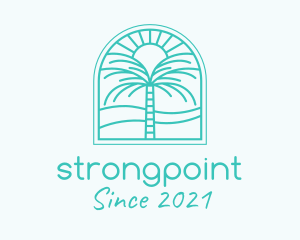 Beach - Summer Palm Tree logo design