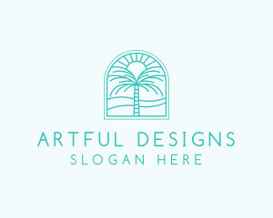 Summer Palm Tree logo design