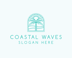 Coast - Summer Palm Tree logo design