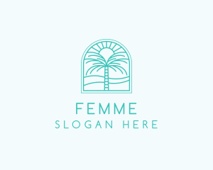 Summer Palm Tree logo design