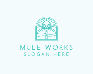 Summer Palm Tree logo design