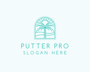 Summer Palm Tree logo design