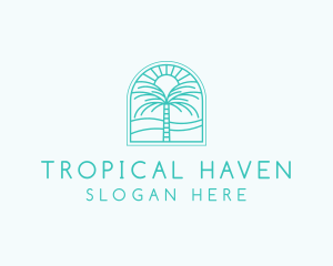 Summer Palm Tree logo design