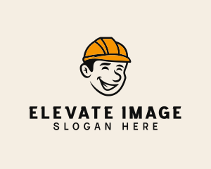 Smiling Handyman Person logo design