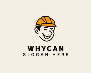 Construction Hat - Smiling Handyman Person logo design