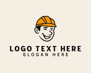 Masonry - Smiling Handyman Person logo design