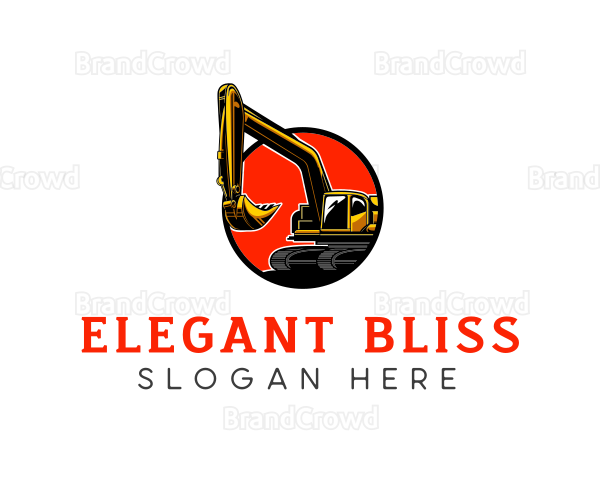 Excavator Backhoe Machine Logo