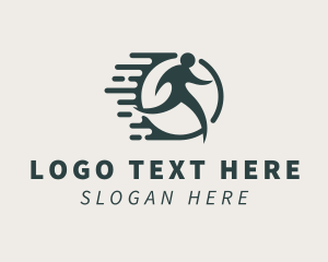 Clock - Human Running Exercise logo design