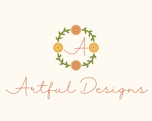 Floral Wreath Florist logo design