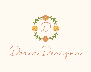 Floral Wreath Florist logo design