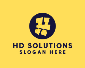 Yellow Letter H logo design