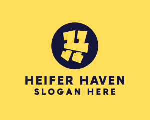 Yellow Letter H logo design